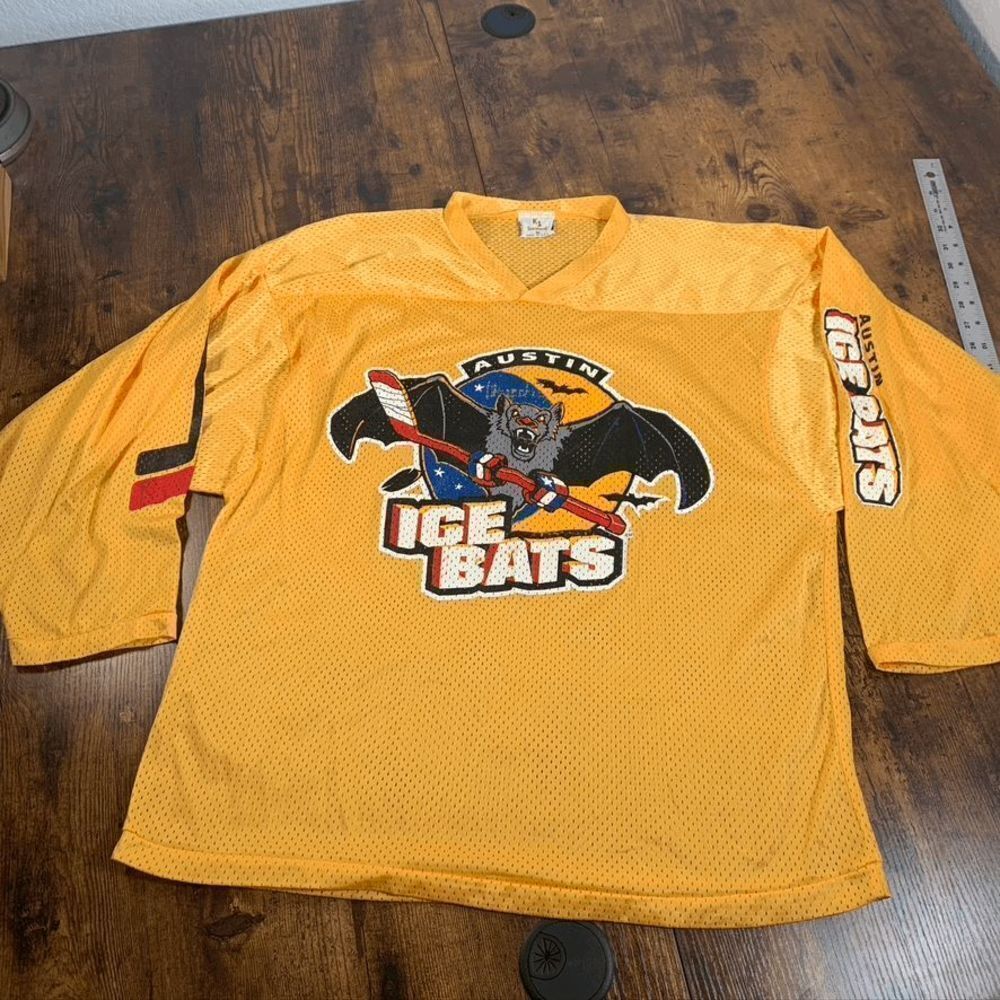 VTG K1 Sportswear Austin Ice Bats Hockey‎ Jersey Men’s Size Large Yellow RARE